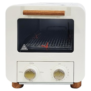 mosh 電烤箱  四支加熱管  1~15分鐘定時  四段火力調整  1000W大功率  象牙白  M-OT1