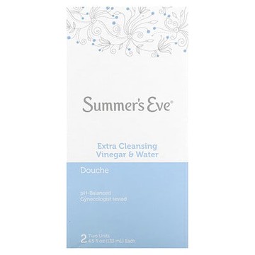 Summer's Eve, Douche，額外清潔，醋和水，2 單位，每單位 4.5 液量盎司（133 毫升）