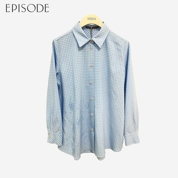 EPISODE - 通勤舒適百搭細格紋長袖襯衫143318