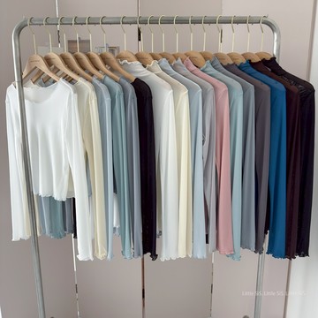 Little SiS. 現貨 (任2件$220) 🧺🍂𝘼/𝒘 🌰 #886 拜託包色!捲捲透膚網紗上衣 17colors