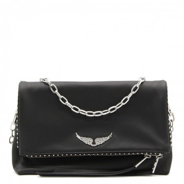 Zadig & Voltaire - Black Leather Rocky Studded Shoulder Bag Uni