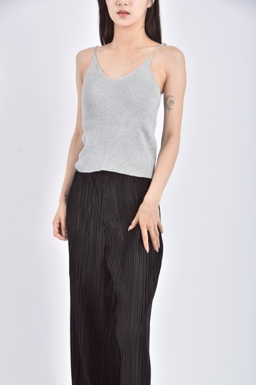 (S) choin針織細肩帶灰色上衣