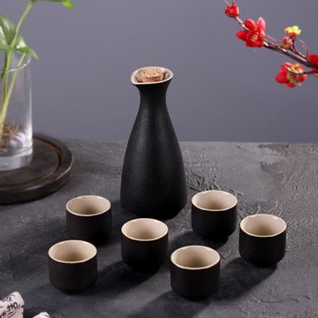 中日式酒壺盞陶瓷清酒具白酒杯仿復古風小酒盅老式分酒器酒杯套裝
