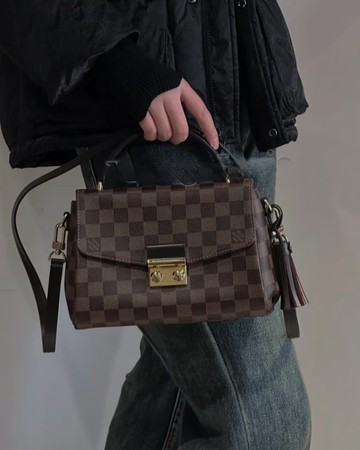 Louis Vuitton 經典 Damier 格紋 Croisette 2Way 手提斜背郵差包