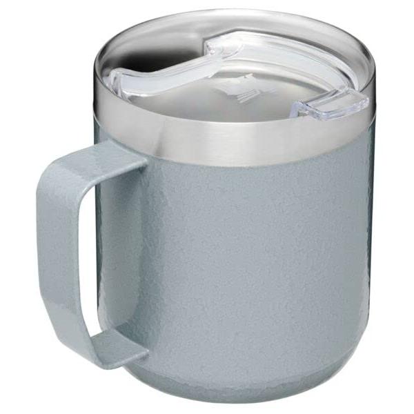 Stanley Stay Hot Camp Mug Durable 18 Stainless Steel Insulated Mug Splash-Free Tritan(TM) Drink-Thru Lid 12 OZ Hammertone Silver