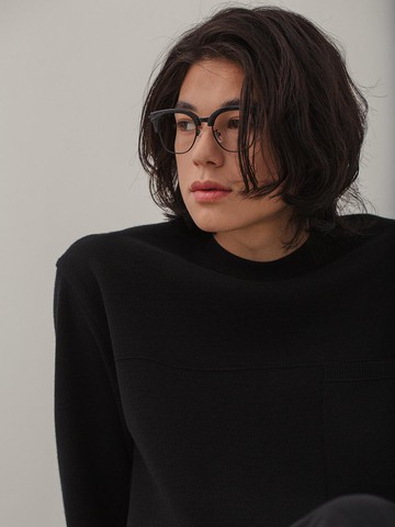 Merino Wool Milano Round Knit Black