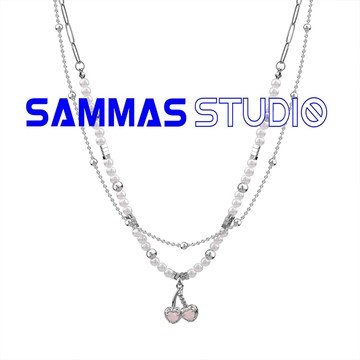 SAMMAS🔥限時下殺 珍珠櫻桃項鍊 穿搭配件潮輕奢小眾高級設計感女甜酷辣妹毛衣鏈秋冬