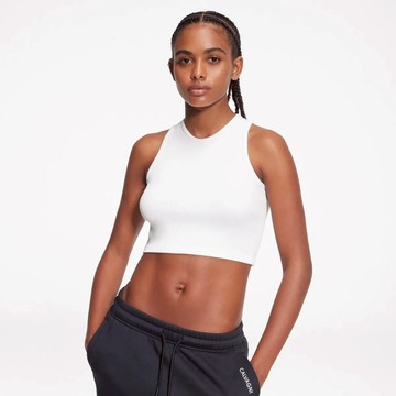 西班牙 Calvagni 羅紋修身削肩上衣 白 - M