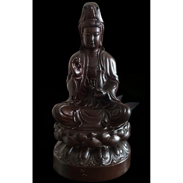 現貨供應 弘喧 黑檀 雕刻 觀音 佛教用品 佛像 佛堂 擺件 神像 雕刻 菩薩 神桌 供奉 坐蓮觀音 雕像 送子 喬遷