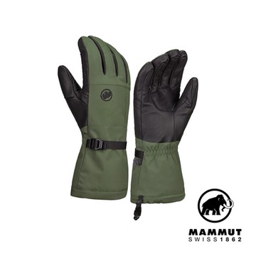 【Mammut 長毛象】Stoney Glove 超保暖防水冬季皮革手套 深沼澤綠  #1190-00510