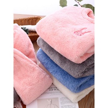 兒童睡衣加絨法蘭絨男女童家居服寶寶秋冬季加厚中大童珊瑚絨套裝