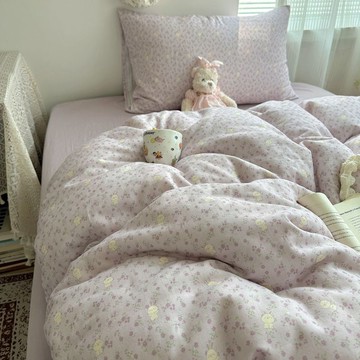 ✨精選好物✨雙層紗水洗棉 床上四件套 日系風床單被套 宿舍床笠三件套 標準雙人四件套   床包組  加大雙人被套被罩