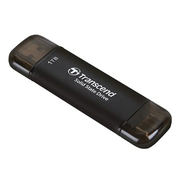 Transcend ESD310C 1TB USB3.2 雙介面固態行動碟-太空黑