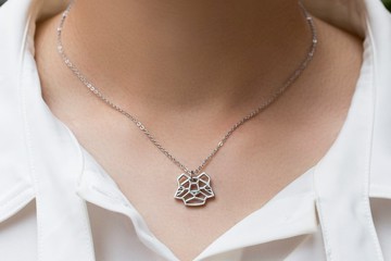 【情人節禮盒】(項鍊+手鍊)抗敏醫療鋼幾何系列-老