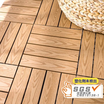 威瑪索 免膠卡扣式拼接塑木地板/仿真木紋壓紋款景觀設計-(3款) [單片販售賣場]