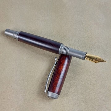 小葉紫檀太極鋼筆 /手工鋼筆/KOBE手工筆