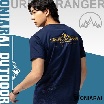 【新品年貨㊣獨家價】都市遊俠漸層等高線山型短TEE(丈青) - BLUE WAY 鬼洗い