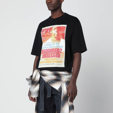 Black T-shirt with logo print