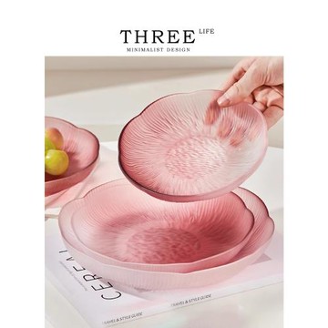 Tlife·Flower·餐具果盤輕奢水晶玻璃客廳家用茶幾沙拉盤 | 花語