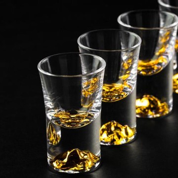 RCOMS1950金山白酒杯套裝分酒器一口杯江山家用創意水晶玻璃烈酒