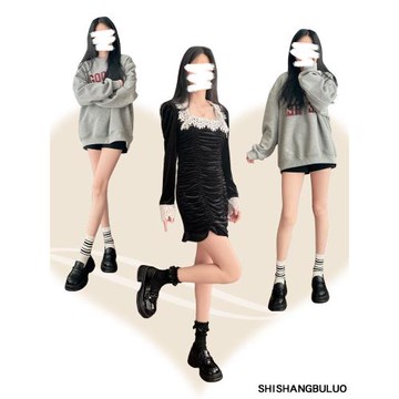 黑色厚底英倫風小皮鞋子女2024年春秋季新款樂福鞋深口一腳蹬單鞋