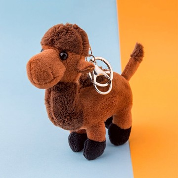 駱駝毛絨公仔掛件鑰匙扣創意個性汽車可愛男女書包掛飾鑰匙鏈圈環