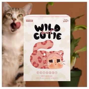 CRYBABY 豹豹貓貓系列~搪膠毛絨掛件盲盒(1入) POP MART 哭娃 公仔隨機出貨