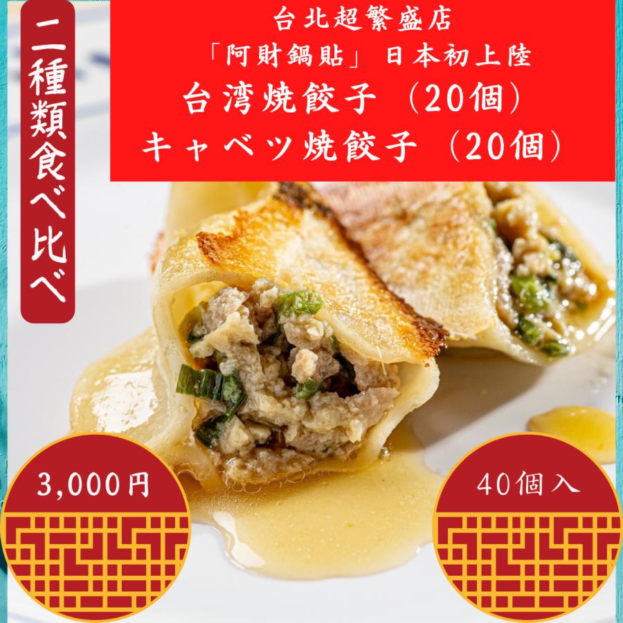 餃子　お取り寄せ　台湾餃子 焼餃子食べ比べセット（各20個入）冷凍生餃子 特製醤油ダレ 辛旨特製ダレ付