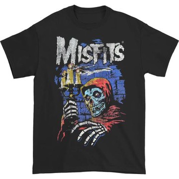 歐美潮牌The misfits樂隊周邊T恤ins喪系慵懶風oldschool短半袖男