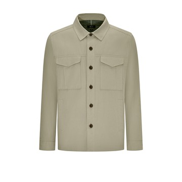 平紋蓄熱棉襯衫式夾克-杏仁糖色(身長-27") | 5818109413