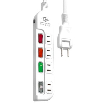 WEITIEN 威電 2孔4開4座 加大間距 延長線  1.8m  白色  1個