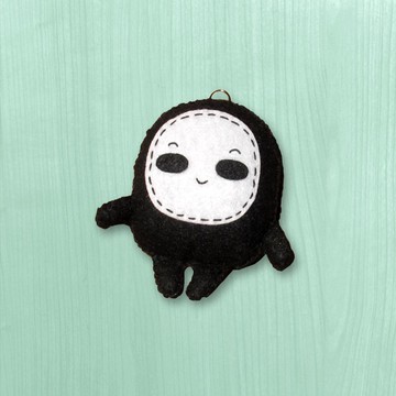 ( 3款供選擇 ) 手工不織布吊飾鑰匙圈 _ 小小無眼男寶寶-百變表情