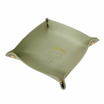 【震撼精品百貨】史奴比Peanuts Snoopy ~SNOOPY 史努比皮革方形收納盤 置物盤-胡土托*18176