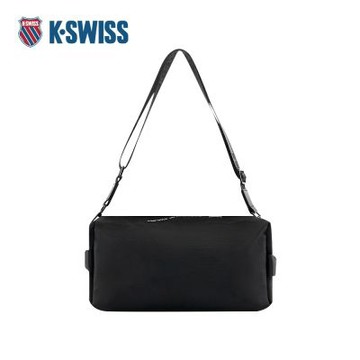K-SWISS 斜背包 BAG KC7513WFBC51 單肩 男款女款 黑色 BG651-008