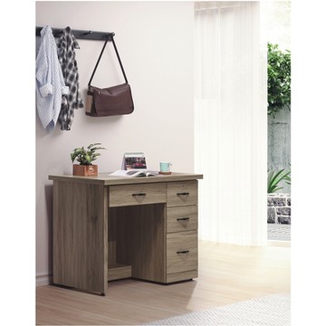 AS DESIGN雅司家具-莎莉灰橡色3.5尺4抽書桌-104.5x60.6x81.8cm