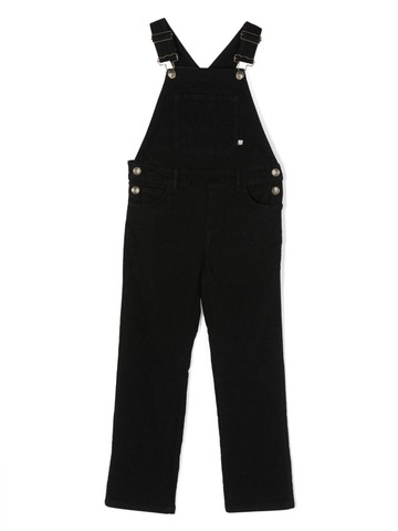 Bonpoint - denim jumpsuit - kids - Cotton/Spandex/Elastane - 10 - Black