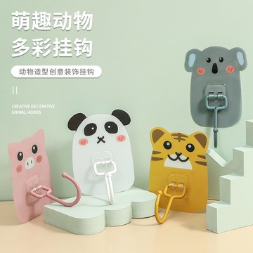 免打孔掛鉤強力粘膠粘鉤壁掛墻壁無痕承重吸盤創意卡通可愛無痕釘