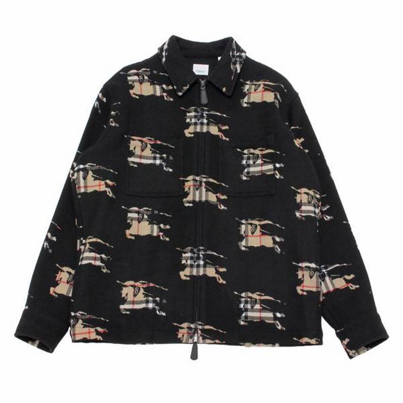 バーバリー BURBERRY PATERSON ウールブレンド ジップフロントシャツ 