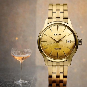 SEIKO 精工 Presage 金色啤酒雞尾酒 調酒機械錶 新春換新 送禮首選-40.5mm (SRPK46J1/4R35-01T0Q)_SK045