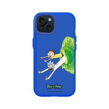 iPhone 15 Clear 激光藍 - 瑞克和莫蒂 Rick and Morty - 時空傳送門OUT
