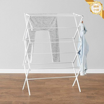 【三折易收納】摺疊晾衣架 落地晾衣架 室內晾衣架 陽臺晾衣架 毛巾架 臥室晾曬 家用便攜 不鏽鋼加粗 免打孔立式