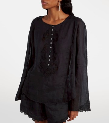 Isabel Marant Luciele embroidered ramie blouse