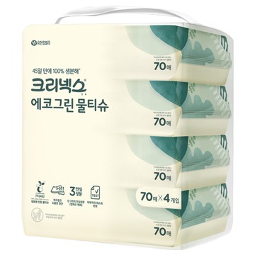 Kleenex 舒潔 環保綠色濕紙巾 掀蓋式  203g  4包  1袋