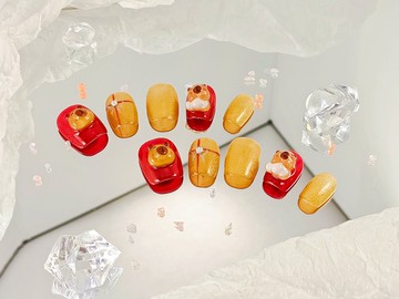 【YUE】福氣萌豚-紅金萌萌立體穿戴甲