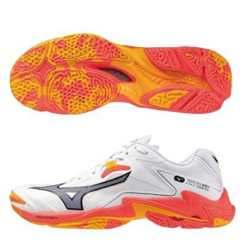 MIZUNO 美津濃 排球鞋 男鞋 運動鞋 緩震 LIGHTNING 白橘 V1GA240098