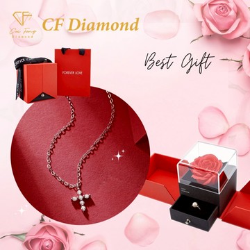 [快速出貨]【CF鑽飾】項鍊 莫桑鑽12分《耶和華》生日禮物🎁 新年 情人節禮物 求婚 告白