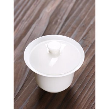 熹言 小蓋碗白瓷二才茶杯功夫茶具泡茶碗陶瓷蓋杯玉瓷茶備單個