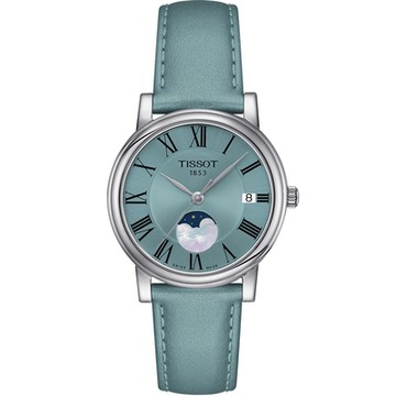 TISSOT 天梭 官方授權T-Classic系列 CARSON 經典月相時尚女錶(T1222231635300)32mm 聖誕節 禮物