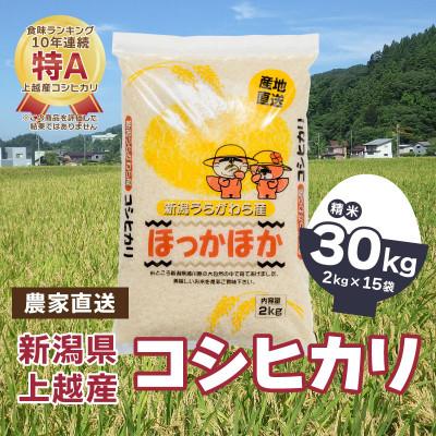 ふるさと納税 上越市 令和5年産|新潟県上越市浦川原産|極上の雪国米 コシヒカリ30kg(2kg×15)精米