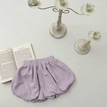 萌娃寶貝~ 【可愛簡約】女童短褲 中小童韓版百搭灯笼短裤薄款 女童花苞裤鬆緊腰 女童大PP褲 女童南瓜褲 女童三分褲